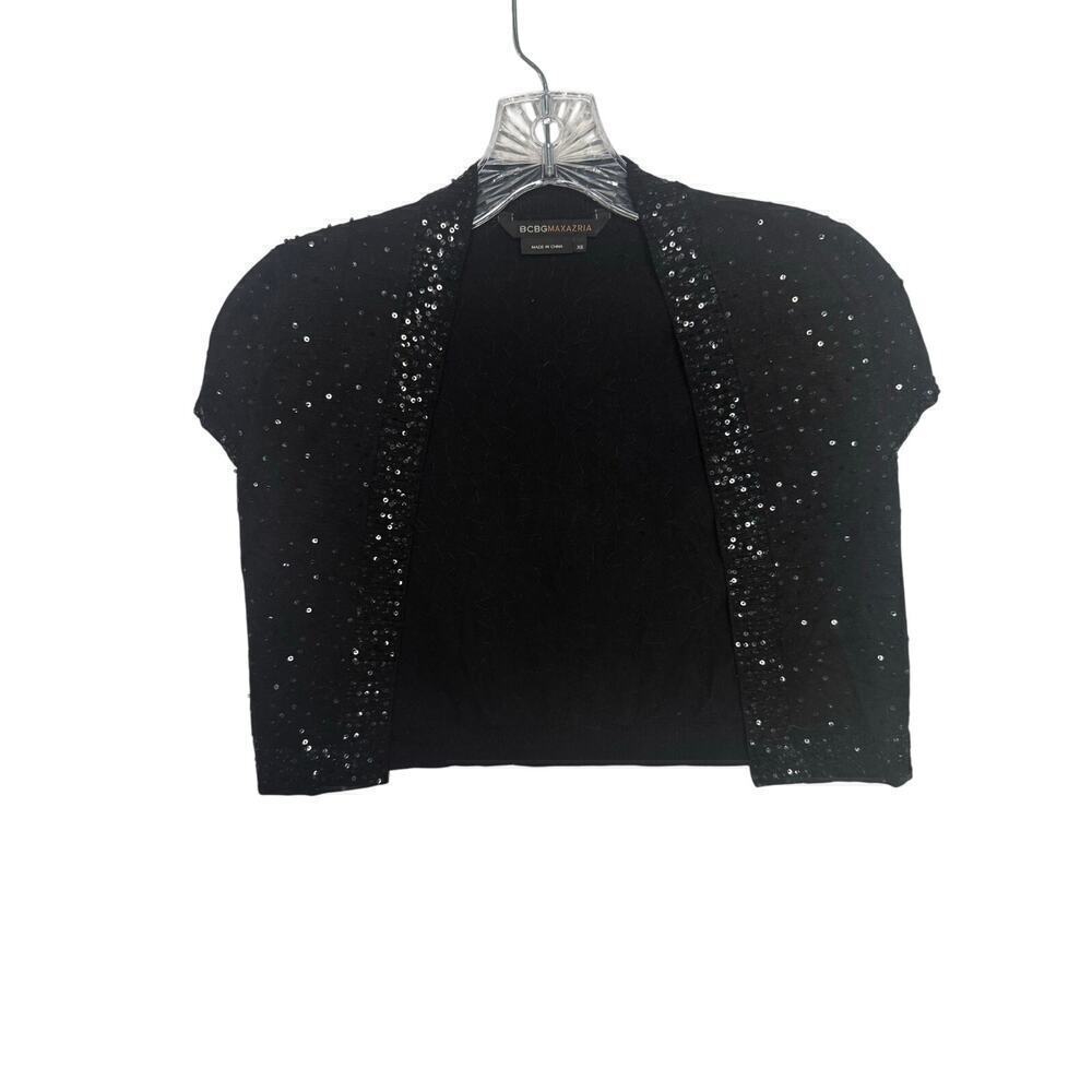 BCBG Sparkly Black Y2K Cardigan - Picture 2 of 5